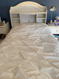 White Twin Bed with mattress