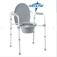 Medline 3-in-1 Steel Elongated Bedside Commode- BRAND NEW