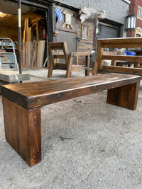 Solid wood entry way bench