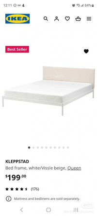 IKEA Queen size bed frame and mattress
