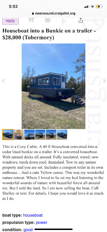Houseboat Converted into a Cozy Cabin