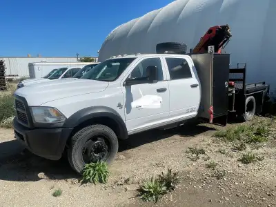 2012 Dodge Ram HD 5500 crewcab, c/w PALFINGER PK6501 crane. Ready for fall work or mobile welding un...