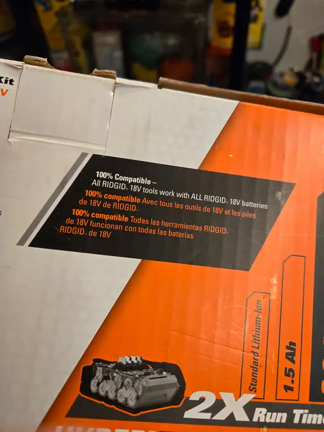 Ridgid 2ah battery and charger for tools impact lights etc in Power Tools in Ottawa - Image 5