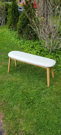 Bench - Modern, Minimalist, White Padded Seat