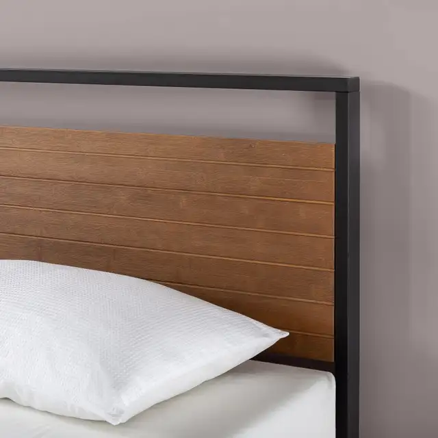 NewTwin Zinus Metal and Wood Platform Bed with Headboard in Beds & Mattresses in City of Toronto - Image 5