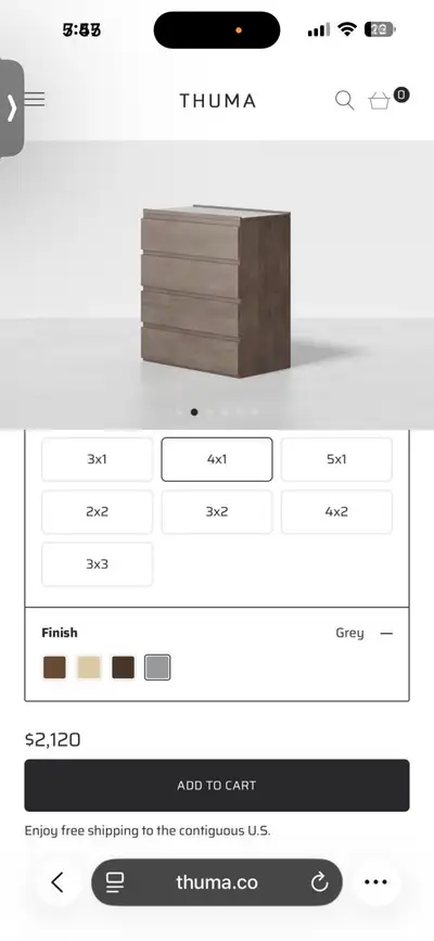Thuma 4 Drawer modular set Brand new, View more