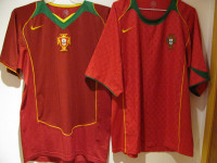 2 NIKE PORTUGAL SOCCER / FOOTBALL JERSEY'S ADULT L AND XL + FREE