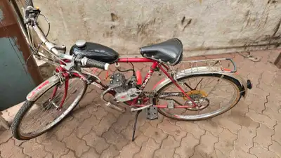 gas bike motor bicycle vintage Raleigh bike, View more