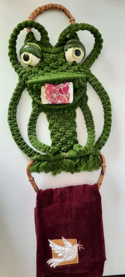 Frog Soap and Towel Holder, View more