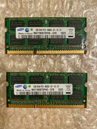 Samsung 4GB(2GB x2) DDR3 204Pin SoDimm Memory pair