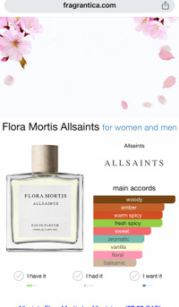 Authentic allsaints Flora Mortis 100ml perfume 