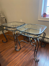 Glass top end tables 