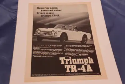 1967 Triumph TR-4A Original Ad, View more