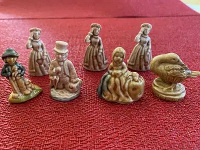 Wade, England solid porcelain miniature nursery rhyme figurines; From the 1970’s; Promotions from Re...