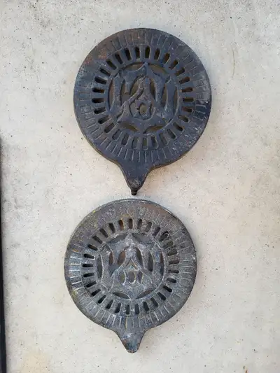 Vintage CAST IRON STOVE Parts LID COVERS, View more
