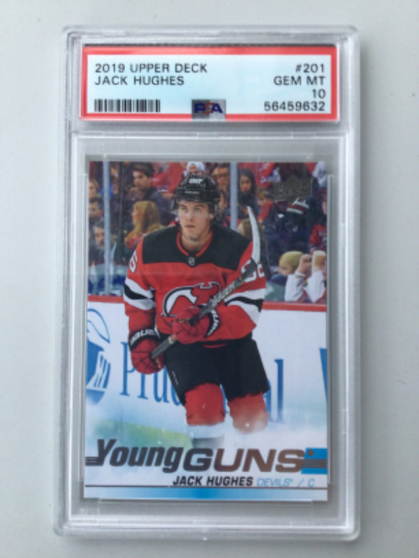 JACK HUGHES … 2019-20 Upper Deck YOUNG GUNS … ROOKIE … PSA 9, 10 in Arts & Collectibles in City of Halifax - Image 3