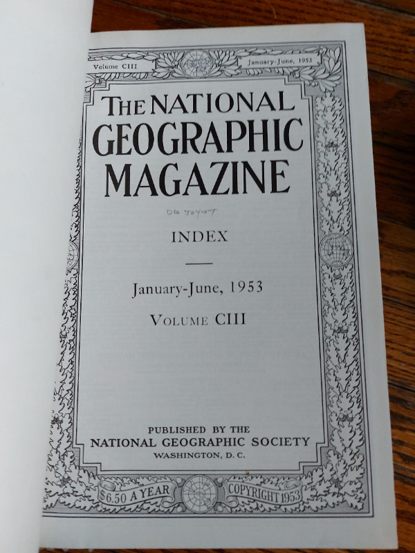 Vintage Leather-bound NATIONAL GEOGRAPHIC ISSUES from 1953~1959 in Magazines in Mississauga / Peel Region - Image 3