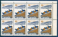 Canada 15 Cent Stamps Corner Block of 8 Blue Tail Mountain Sheep