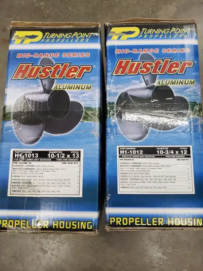 2 new turning point propellers and hub. Hub fits yamaha/honda. See box label for details. $100 each...