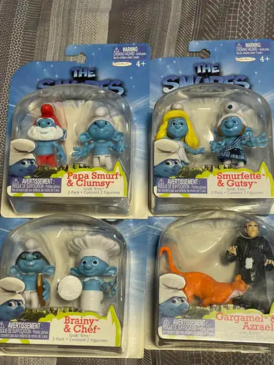 Smurfs Figures Set of 4 Smurfs figured by Jakks Pacific released back in 2011. All brand new. Asking...