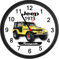 1973 Jeep CJ5 Renegade (Daisy Yellow) Custom Wall Clock - New