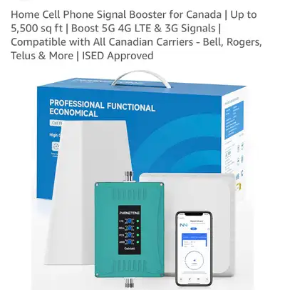 Home Cell Phone Signal Booster for Canada ( Up to 5,500 sq ft), View more