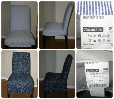 Housses de chaise Bergmund - IKEA SEULEMENT 1 DE DISPONIBLE DE CHAQUE - Voir photos pour stylse et c...