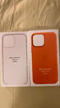 Apple Clear Case and Apple Leather Case for iPhone 13 Pro Max