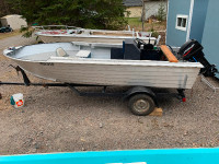 16’ aluminum side console fishing boat w/25hp outboard