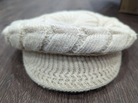 Beautiful Beige Cream Washable Knitted Warm Winter Hat Women