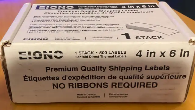 EIONO® – Premium Quality 4″ x 6″ Fanfold Direct Thermal Labels in Printers, Scanners & Fax in Kingston - Image 3