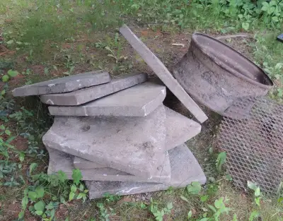 Six foot firepit stones and center, View more