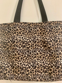 Black/Animal Print Reversible Tote Bag