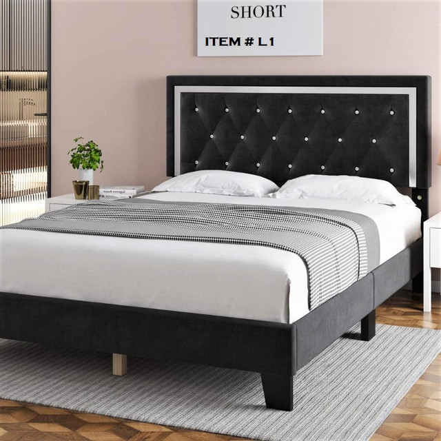 BRAND NEW WOODEN / VELVET / FABRIC BEDS - (PLEASE CALL) in Beds & Mattresses in City of Toronto - Image 4