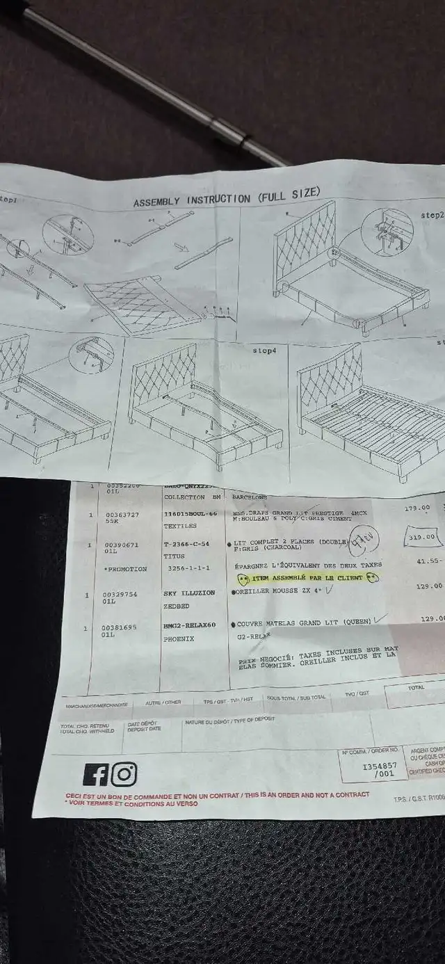base de lit double in Beds & Mattresses in Longueuil / South Shore - Image 6