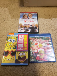 Christmas DVDs and Bluray - Spongebob, Muppets