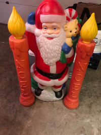 Vintage Santa and candle set 