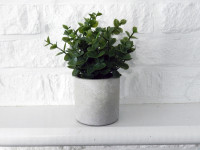 3x Artificial Potted Plants in Cement, Indoor/Outdoor Decoration