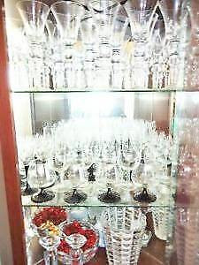 2 Cherry Wood Corner Cut Crystal Display Cabinets with Lighting in Hutches & Display Cabinets in City of Toronto - Image 4