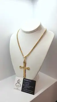 10k Yellow Gold Chain with Cross 
