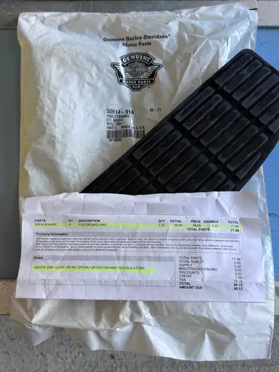 Floor Pad foot board -single Sold the bike it was intended for. Price is firm