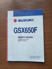 Suzuki GSX650F Owners Manual