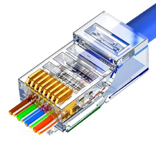 Network connector Rj-45 passthrough
