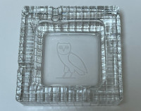 Custom Drake OVO Owl Clear Glass Square Ashtray 4.75 x 4.75 Inch