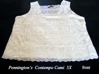 Pennington’s  Contempo top 5X soft, glistens, cream colour, new