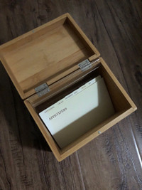 Wooden Bamboo Recipe Box (orig. $60+)