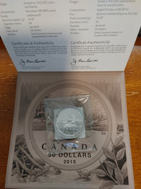 $50 Fine Silver 2015 Royal Canadian Mint Beaver Coin