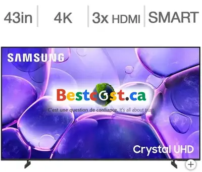 Télévision LED 43'' UN43U8000FF 4K CRYSTAL UHD HDR Smart Samsung, View more
