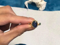 Kashmir Blue Sapphire Gemstone Silver 925 Ring Gold plated Ring 