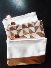 Copper-White Cosmetic Bags
